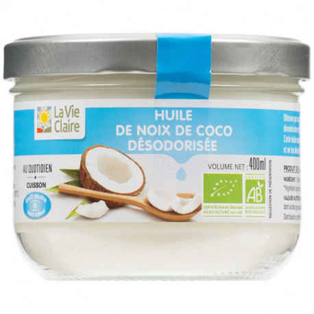 Huile de coco désodorisée bio