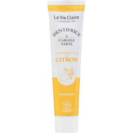 Dentifrice à l'argile verte huile essentielle de citron Fortifiant