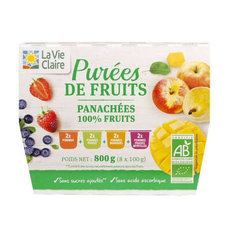 Panaché de purées de fruits en coupelles