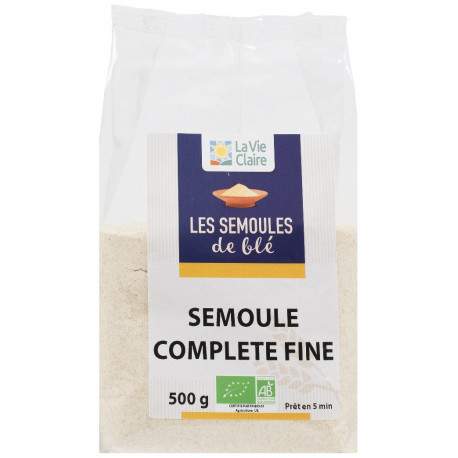 Semoule de blé fine complète bio