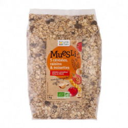 Muesli aux 5 céréales, raisins et noisettes