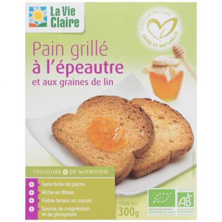 Pain grillé épeautre graine de lin bio