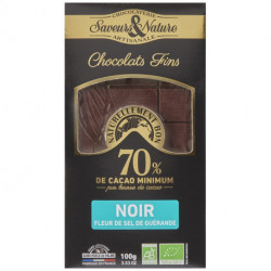 TABL CHOC NOIR 70% FLEUR SEL