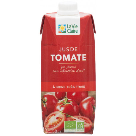 Jus de tomate, pressé sans adjonction d'eau, pasteurisé.