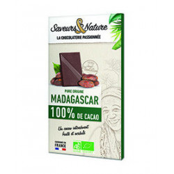 TAB CHOC NOIR 100% MADACAS 80G