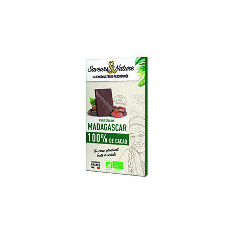 TAB CHOC NOIR 100% MADACAS 80G