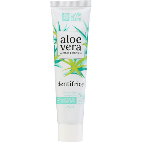 Dentifrice à l'aloe vera, 69% aloe vera.