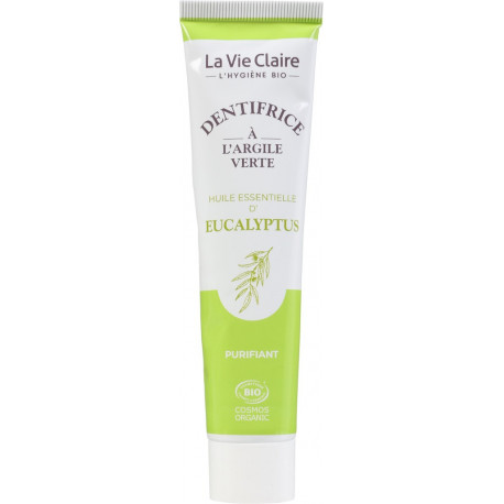 Dentifrice à l'argile verte, huile essentielle d'eucalyptus PURIFIANT