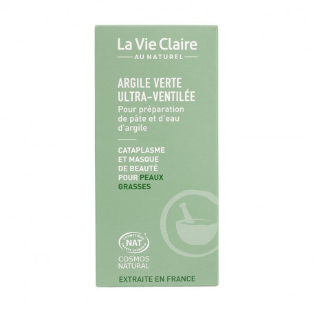 Argile verte poudre ultra ventilée, pour préparation de pâte et deau d'argile.