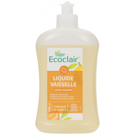 Liquide vaisselle Ecoclair, notes agrumes.