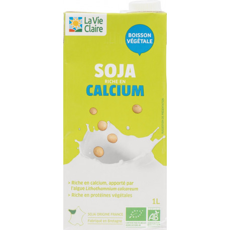 Boisson à base de soja, riche en calcium, stérilisée U.H.T.