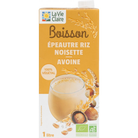 Boisson épeautre riz noisette avoine