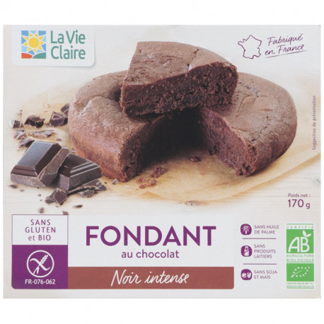 Fondant au chocolat noir, sans gluten