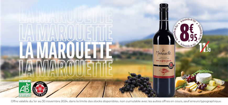 La marouette rouge sans sulfite à 8.95€ au lieu de 11.50€