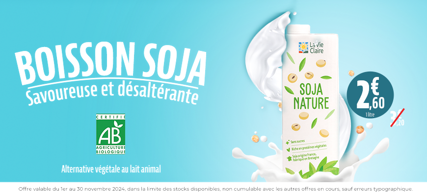  Boisson soja nature à 2.60€ au lieu de 3.20€