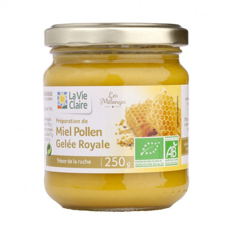 Préparation de miel  pollen et gelée royale bio