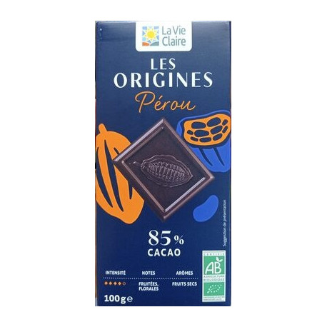 TAB CHOC NOIR 85% PEROU