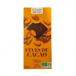 TAB CHOC NOIR 66% FEVES CACAO