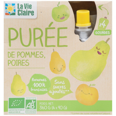 Purée de pommes et poires.