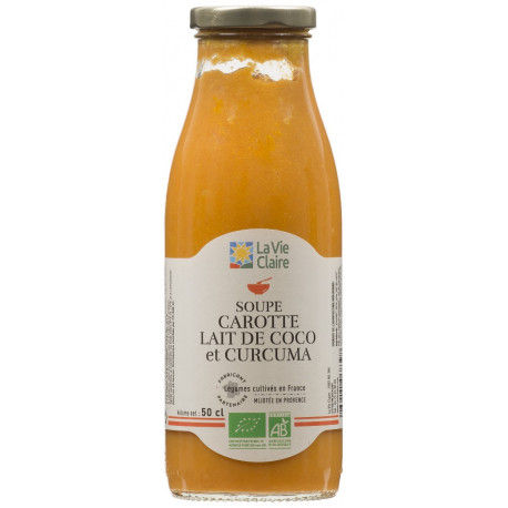 Soupe carotte lait de coco et curcuma