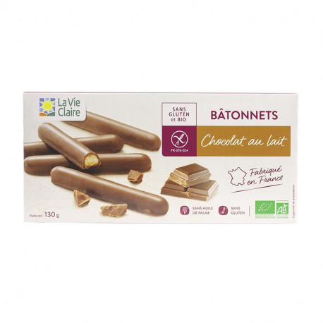 Bâtonnets chocolat au lait sans gluten