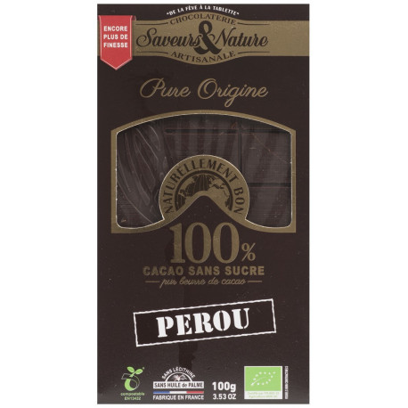 TABLET CHOC NOIR 100% PEROU