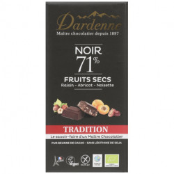 TABL CHOC NOIR FRUIT SEC 180G