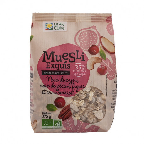 Muesli exquis cranberry cajou pecan figues