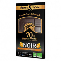 TAB CHOC NOIR 70% ECORCE ORANG