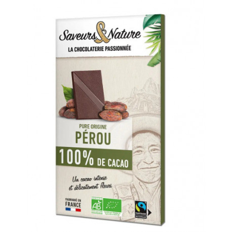 TAB CHOC NOIR 100% PEROU 80G