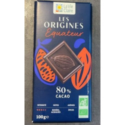 TAB CHOC NOIR 80% EQUATEUR