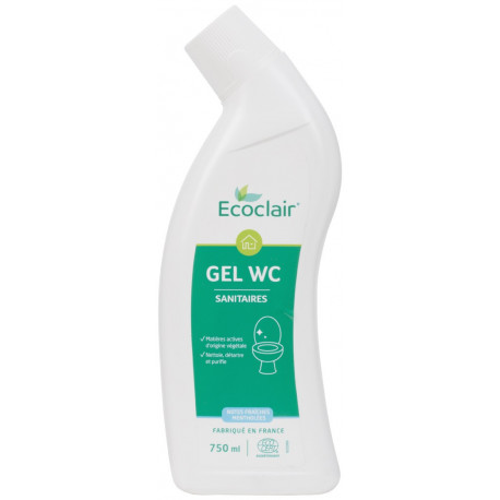 Gel WC Ecoclair sanitaires, notes fraîches mentholées.