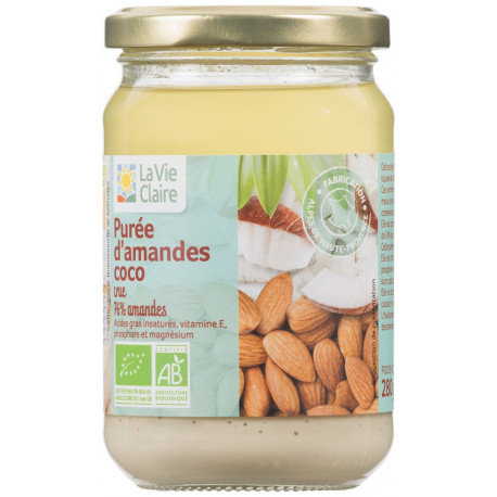 Purée d'amandes coco crue 76% amandes bio