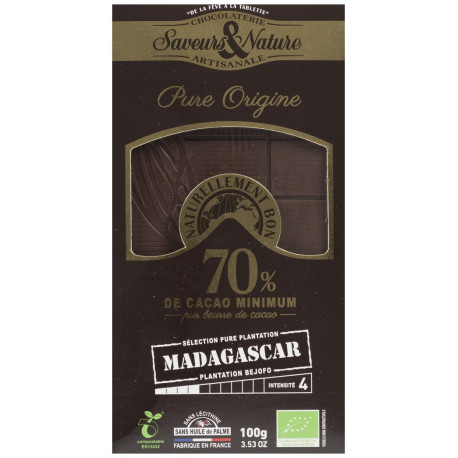 TAB CHOC NOIR 70% MADAGASCAR